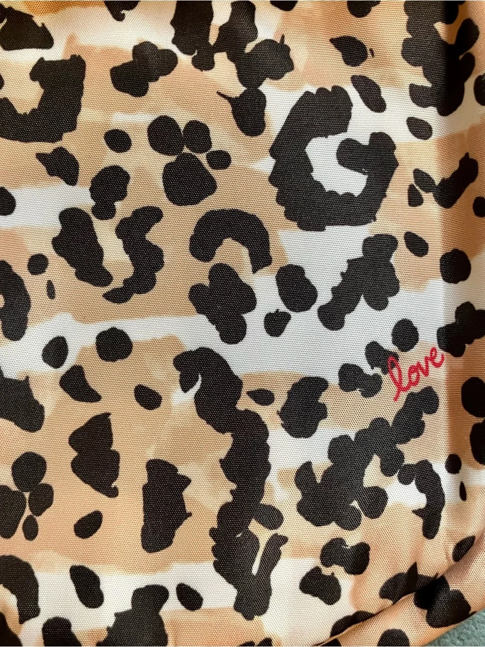 Brighton Love Crossbody Bag in Leopard Print with Black and Red Trim